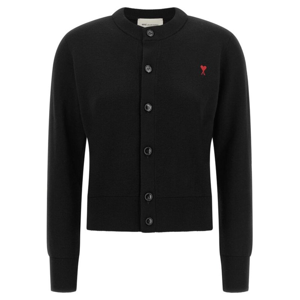 Ami Paris Black Wool Women's Cardigan